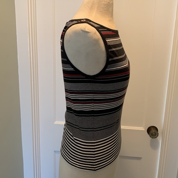 Esprit Striped Black and Red Women's Top - Picture 6 of 9